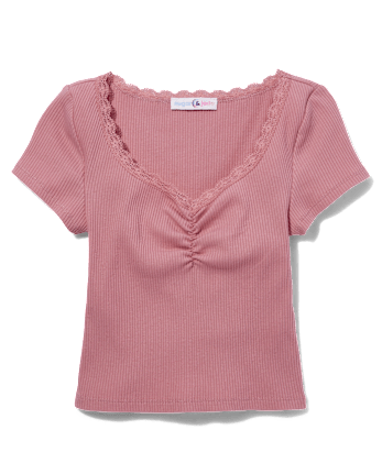 Tween Girls Ribbed Cinch Cropped Top
