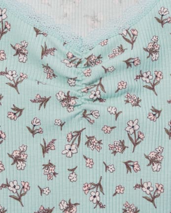 Top con cincha de canalé para niñas Tween