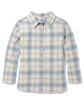 Camisa con botones a cuadros de manga larga para ninas preadolescentes WHITE DAISY The Children s Place