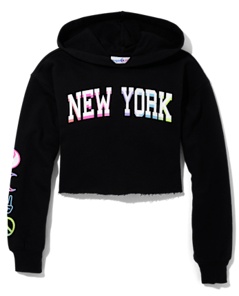 Tween Girls Cropped Graphic Hoodie