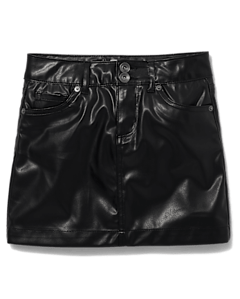 Tween Girls Faux Leather Skirt