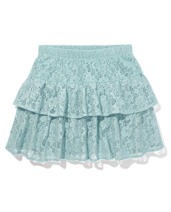Tween Girls Lace Tiered Ruffle Skirt