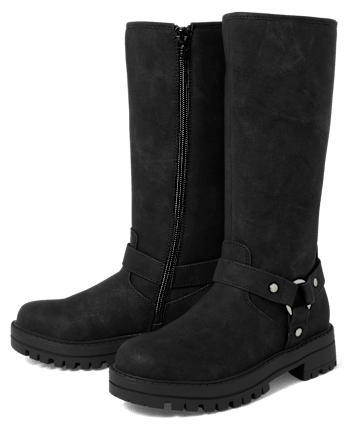 Tween Girls Buckle Moto Boots