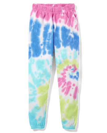 Tween Girls Tie Dye Fleece Jogger Pants