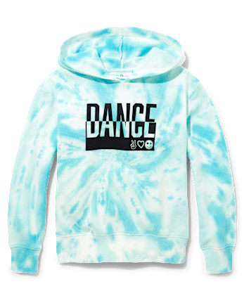 Tween Girls Tie Dye Cropped Graphic Hoodie