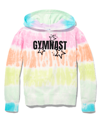 Tween Girls Tie Dye Cropped Graphic Hoodie