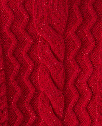 Tween Girls Shimmer Cable Knit Sweater