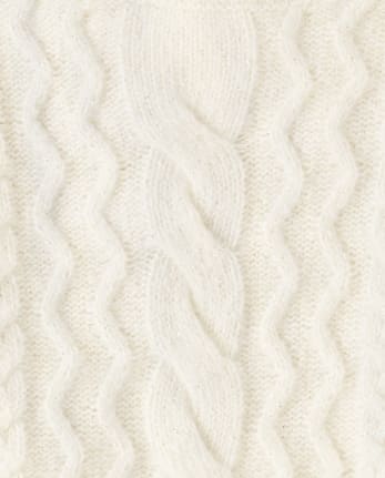 Tween Girls Shimmer Cable Knit Sweater