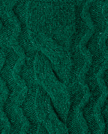 Tween Girls Shimmer Cable Knit Sweater