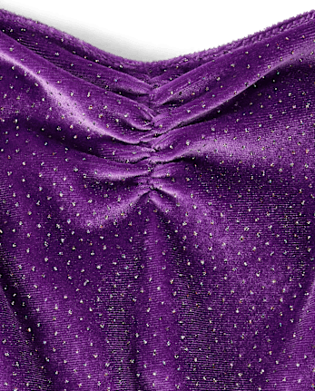 Tween Girls Glitter Velour Fit And Flare Dress
