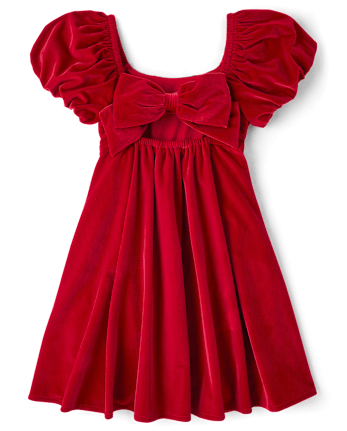 Tween Girls Velour Ruffle Dress