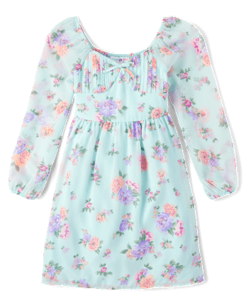 Tween Girls Floral Fit And Flare Dress