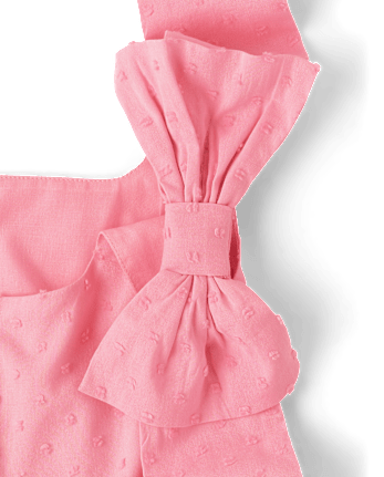 Tween Girls Clip Dot Bow Shoulder Dress