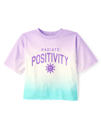 Girls Cropped Oversized Graphic Tee