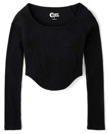Tween Girls Ribbed Corset Top