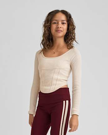 Tween Girls Ribbed Corset Top