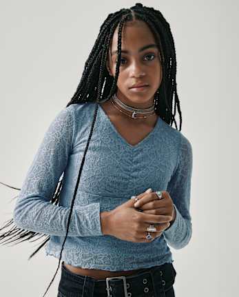 Tween Girls Stretch Lace Top