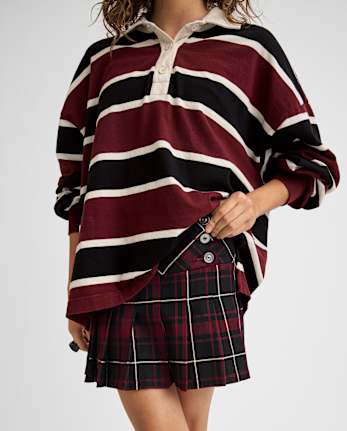 Tween Girls Plaid Pleated Skort