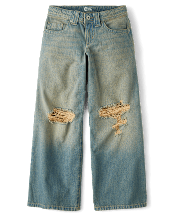 Tween Girls Destructed Super Baggy Jeans