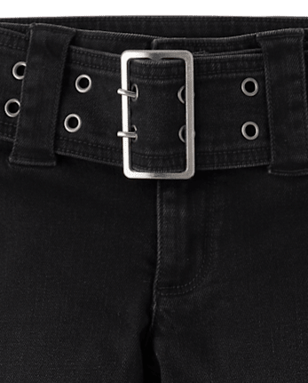 Tween Girls Wide Belt Bootcut Jeans