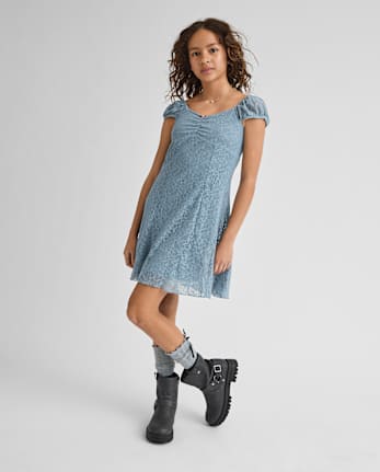 Tween Girls Floral Lace Dress