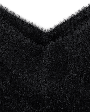 Tween Girls Eyelash V Neck Sweater