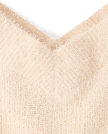 Tween Girls Eyelash V Neck Sweater