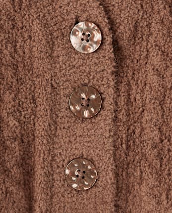 Tween Girls Chenille V Neck Cardigan