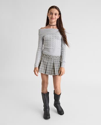 Tween Girls Off Shoulder Sweater