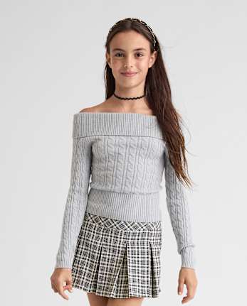 Tween Girls Off Shoulder Sweater