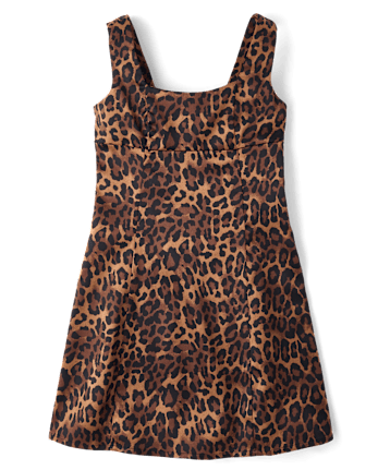Tween Girls Leopard Satin Dress