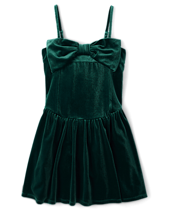 Tween Girls Bow Velour Dress