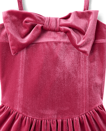 Tween Girls Bow Velour Dress