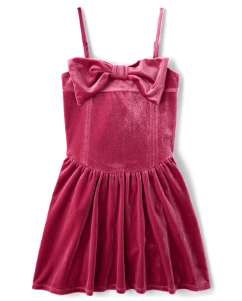 Tween Girls Bow Velour Dress