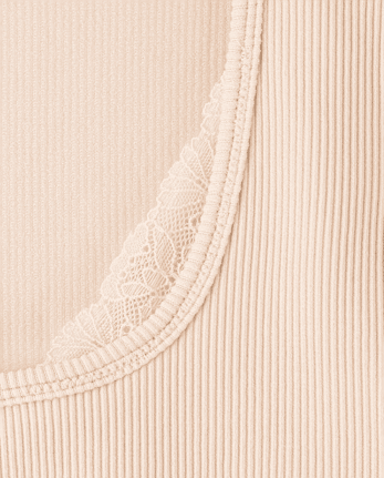 Tween Girls Lace Ribbed Seamless Top