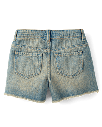 Tween Girls Ripped Shortie Jean Shorts