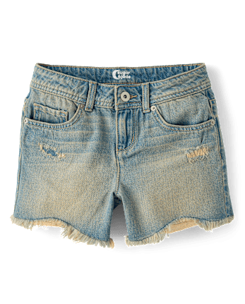 Tween Girls Ripped Shortie Jean Shorts