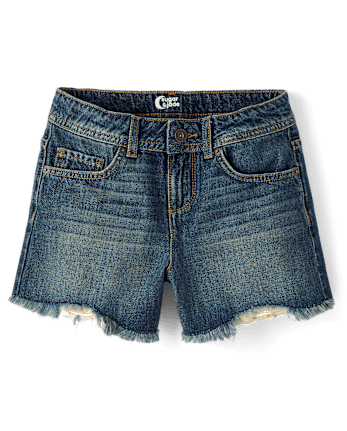 Tween Girls Ripped Shortie Jean Shorts