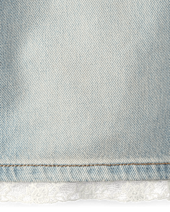 Tween Girls Lace HemJean Shorts