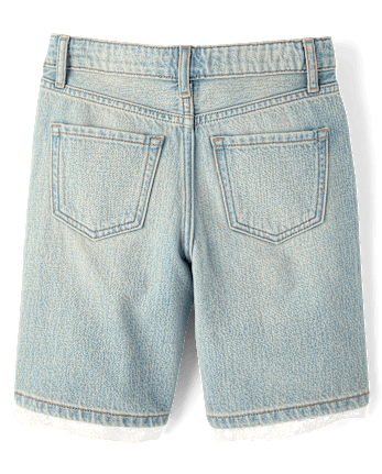Tween Girls Lace HemJean Shorts