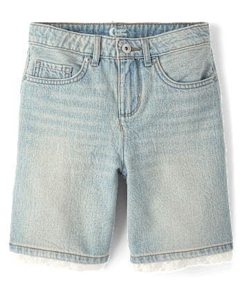 Tween Girls Lace HemJean Shorts