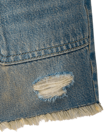 Tween Girls Ripped Relaxed Midi Jean Shorts