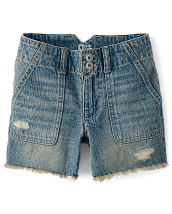 Tween Girls Ripped Relaxed Midi Jean Shorts