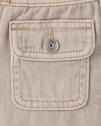 Tween Girls Garment Dyed Pleated Denim Cargo Skort