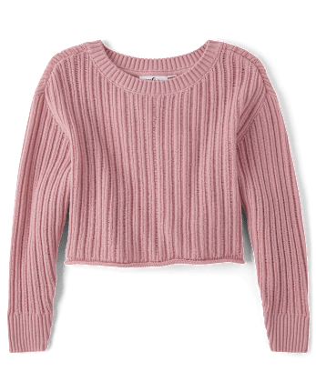 Tween Girls Stitched Off Shoulder Sweater