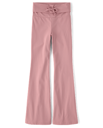 Tween Girls Quick Dry High Rise Foldover Leggings