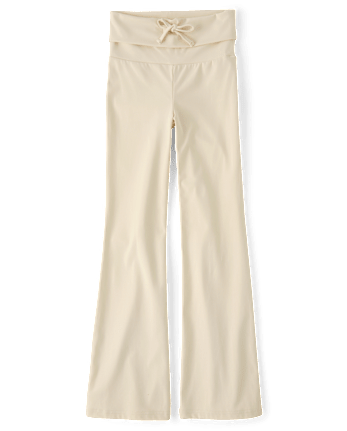 Tween Girls Quick Dry High Rise Foldover Leggings