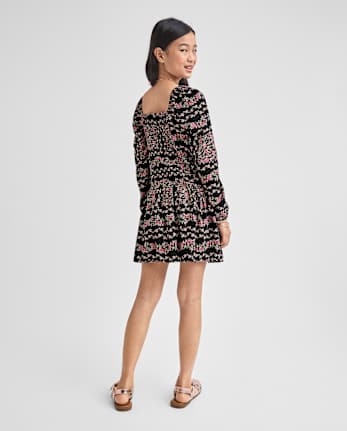 Tween Girls Floral Button Front Dress