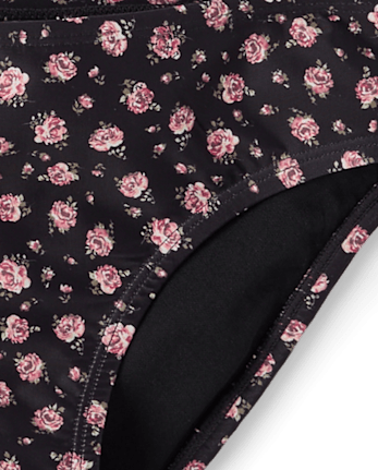 Tween Girls Floral Ruched 3-Piece Swimsuit