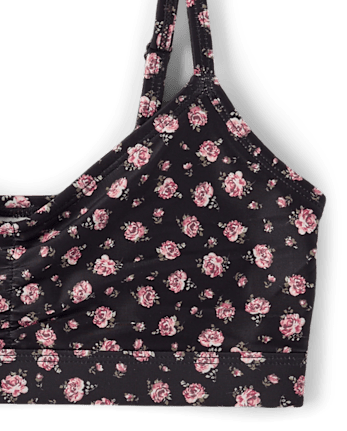 Tween Girls Floral Ruched 3-Piece Swimsuit